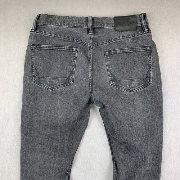 AllSaints Mens Pants 30x32 Gray Rex Slim Fit Soft Stretch Denim Jeans Distressed - Picture 10 of 11